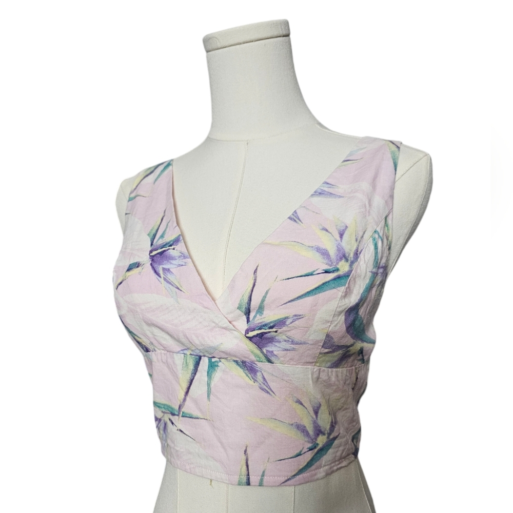 Forever 21 Womens Pink Floral Crop Top Size Small